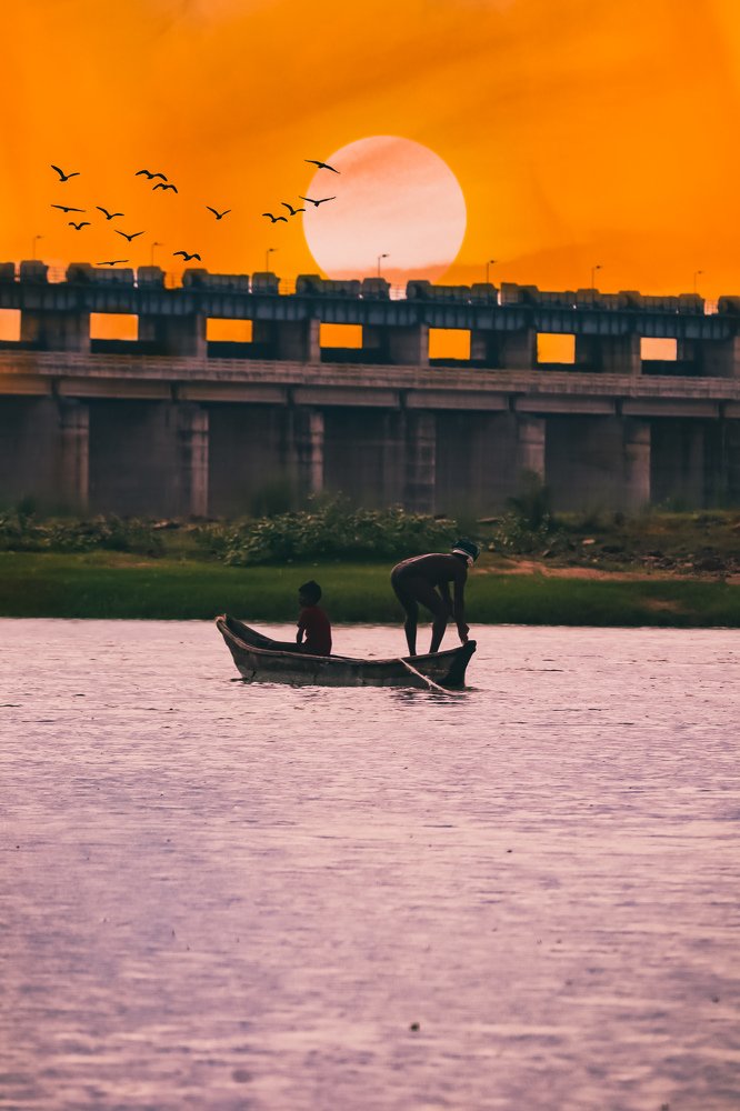 A fisherman with his son