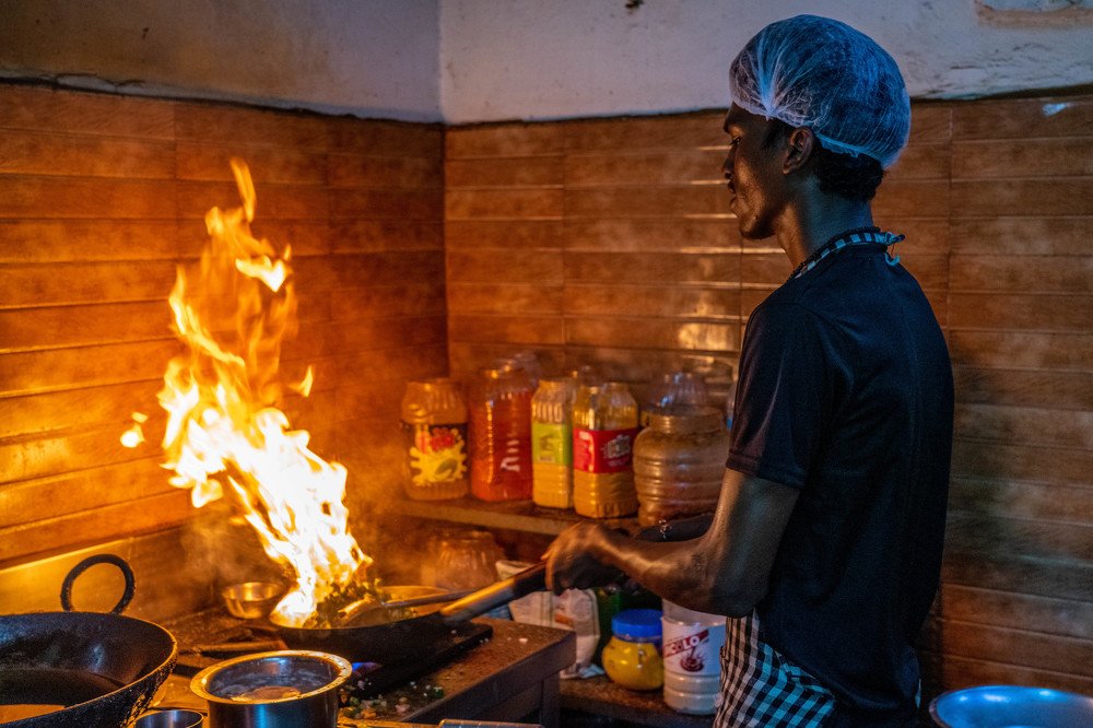 Making food with fire
