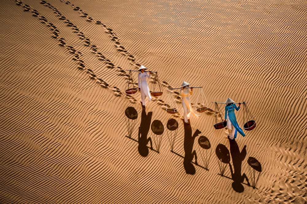 Three Girls on a Sand Dune