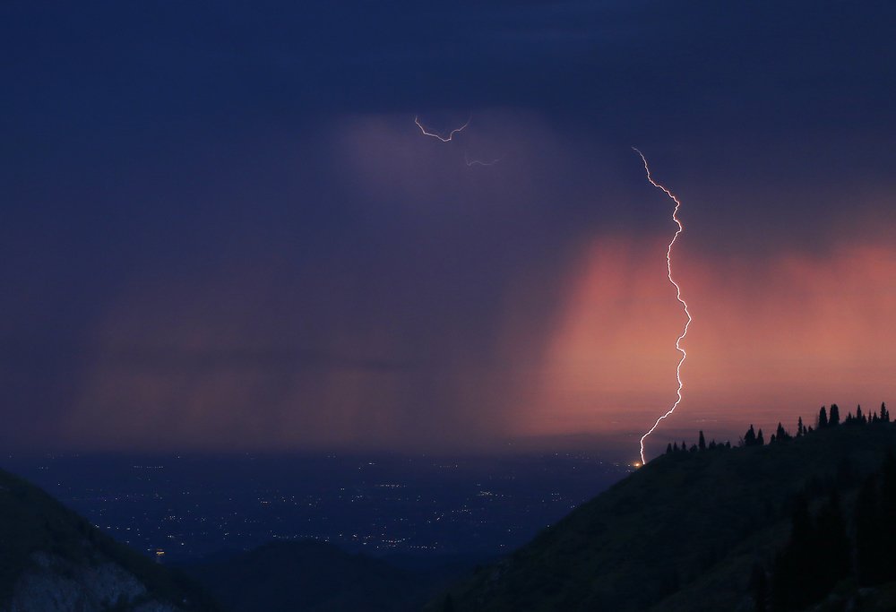 Thunderstorm over the city.