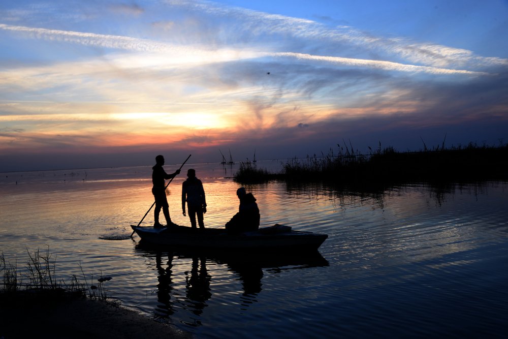 sunset at Elborolos Lake
