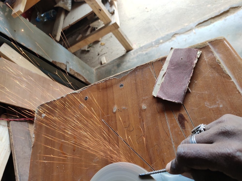 Sparking while sharpening