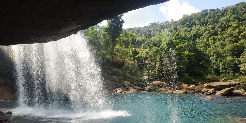 Waterfall from beneath