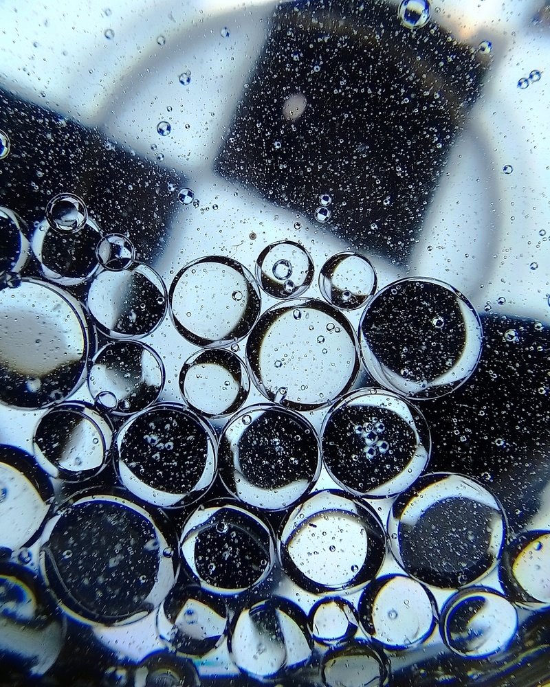 Oil + water bubbles