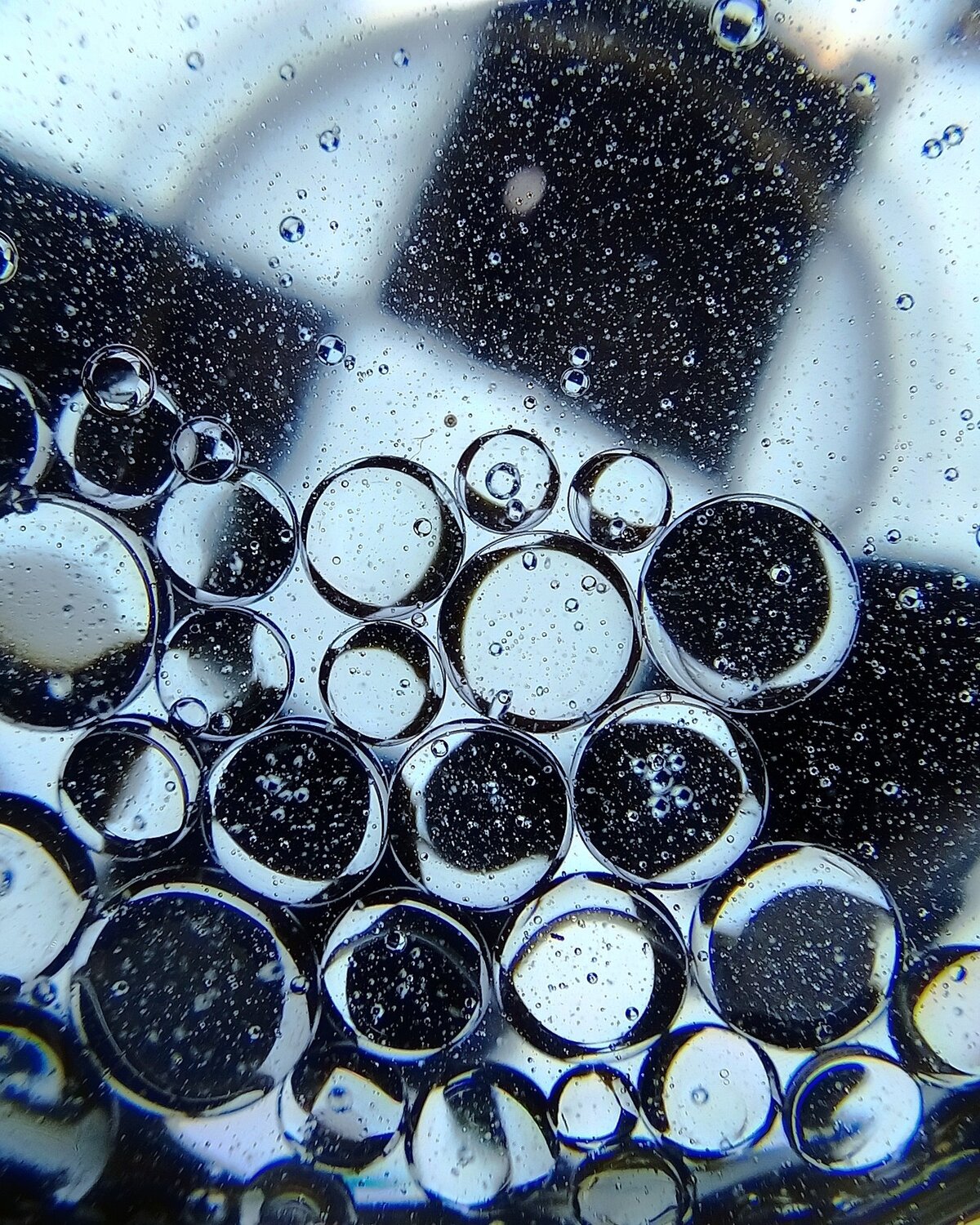 Oil + water bubbles