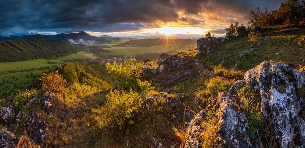 When the sun sets after a storm