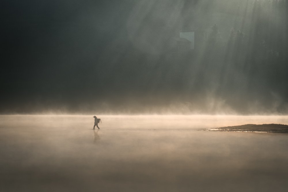 Morning walk to work