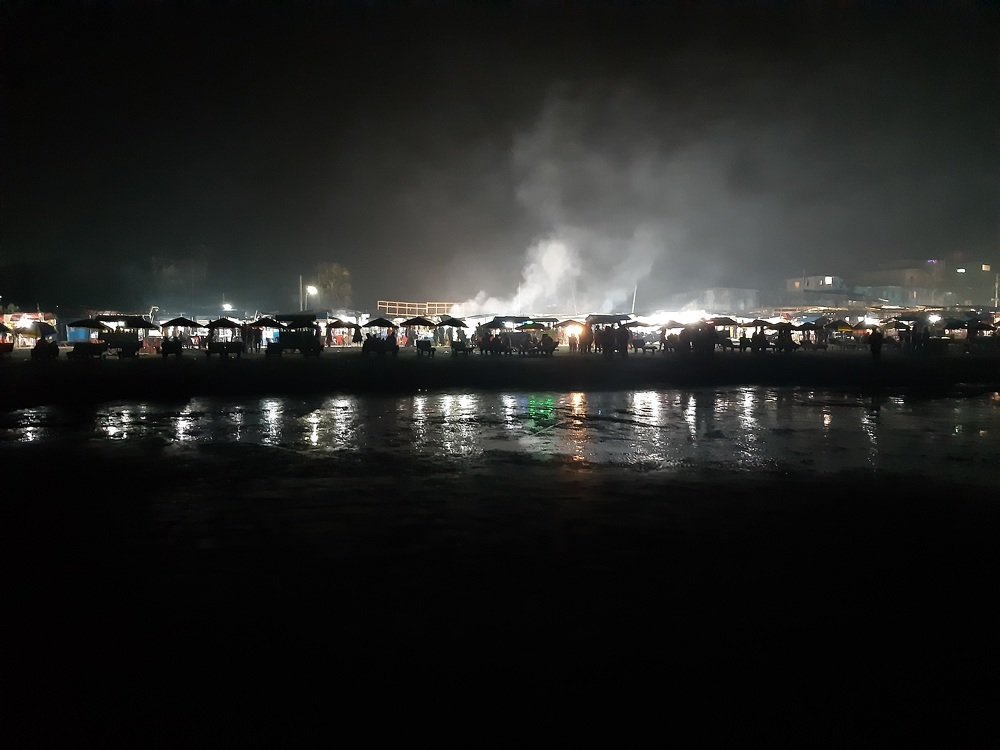 Beach From Sea at Night