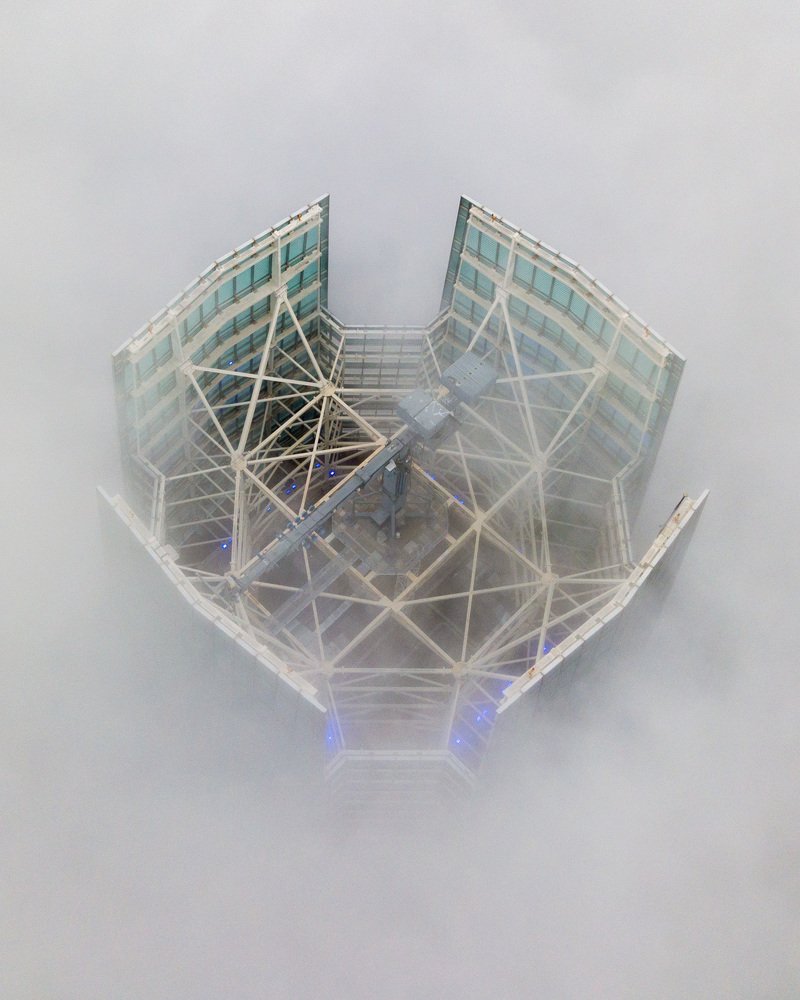 The tallest building in south-america rises above the fog