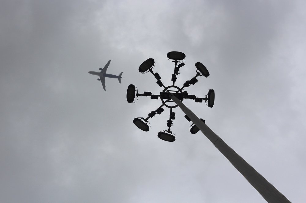 Street Light and Plane