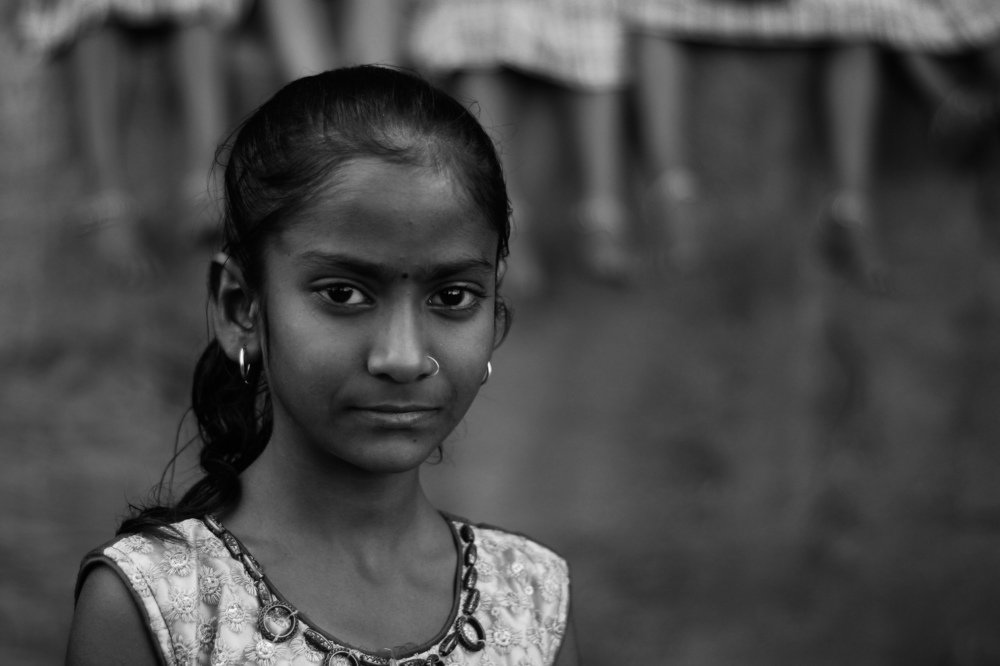 Black and white women portrait
