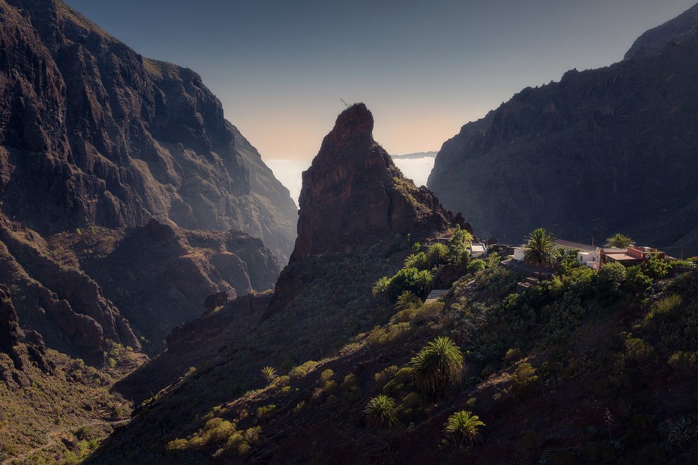 Within clouds and mountains