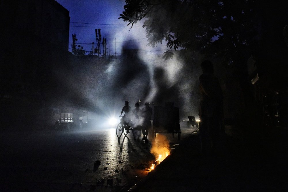 Shadow on the smoke.