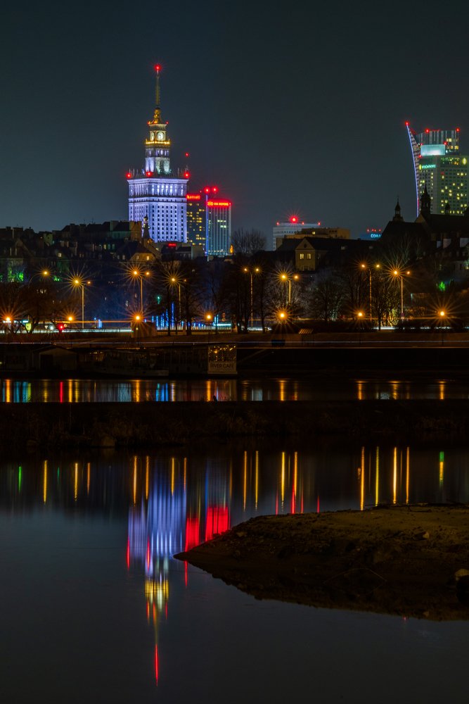 Warsaw city center over Vistula