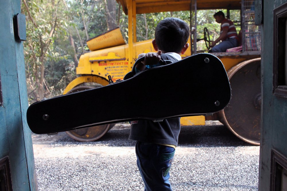 The road roller and the violin.