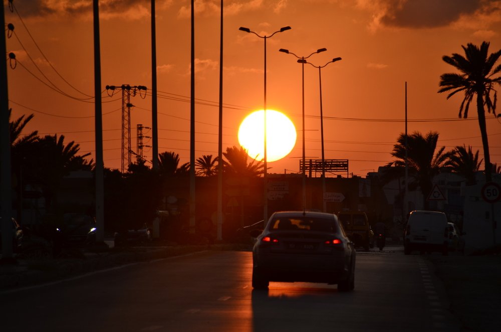 sunset on the way