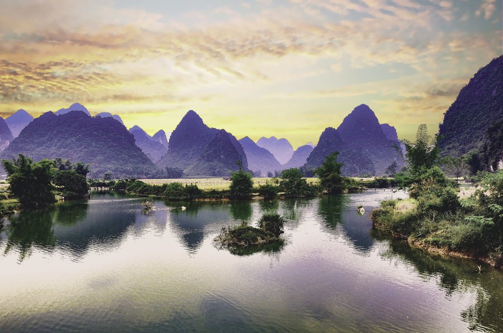 Landscape on border Vietnam and China