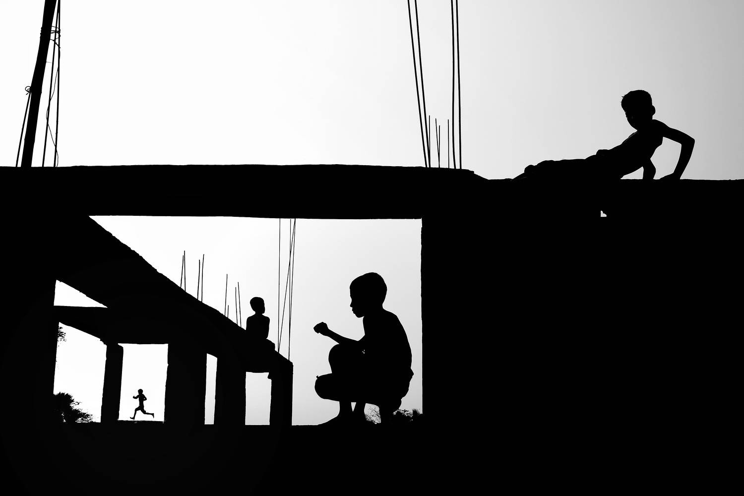 Boys inside geometry.