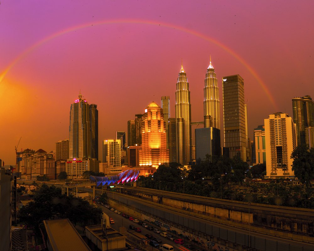 rainbow after the rain falls