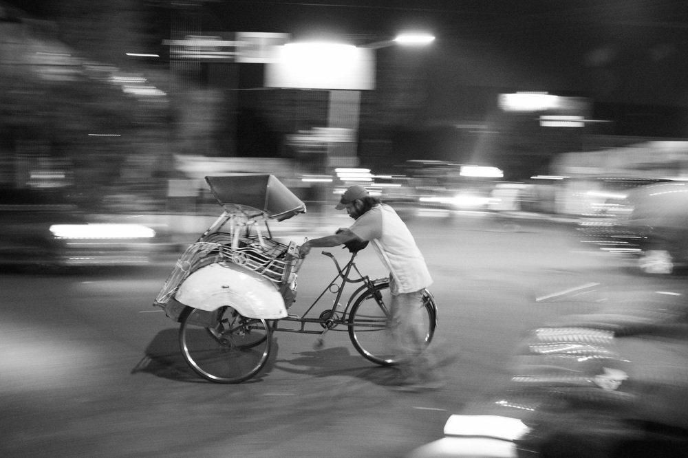 old man with his rickshaw