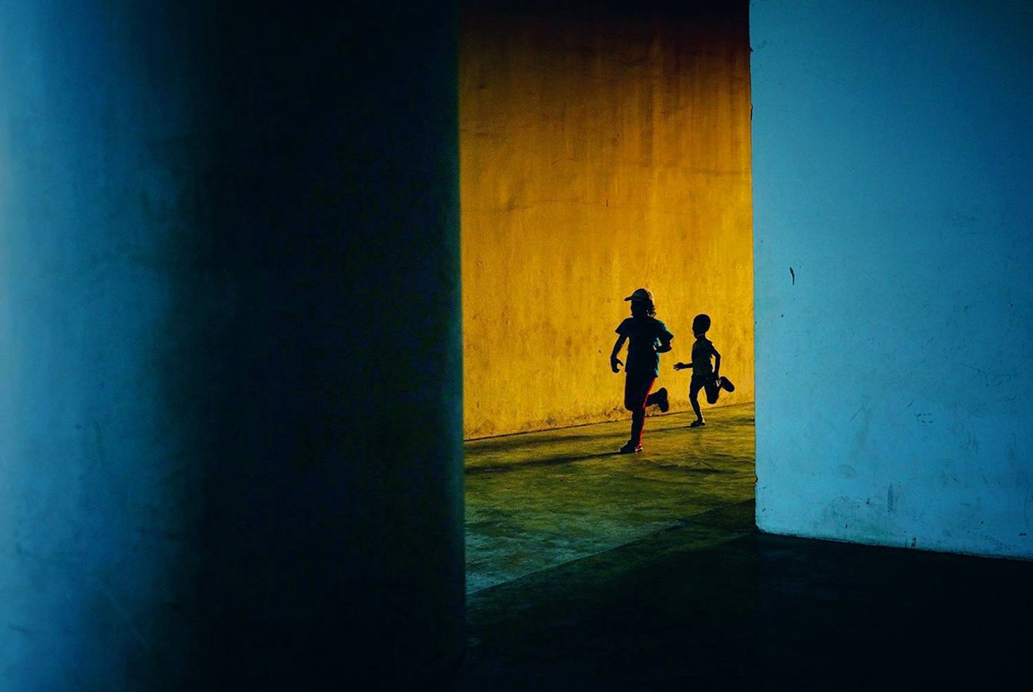 playing in the hallway