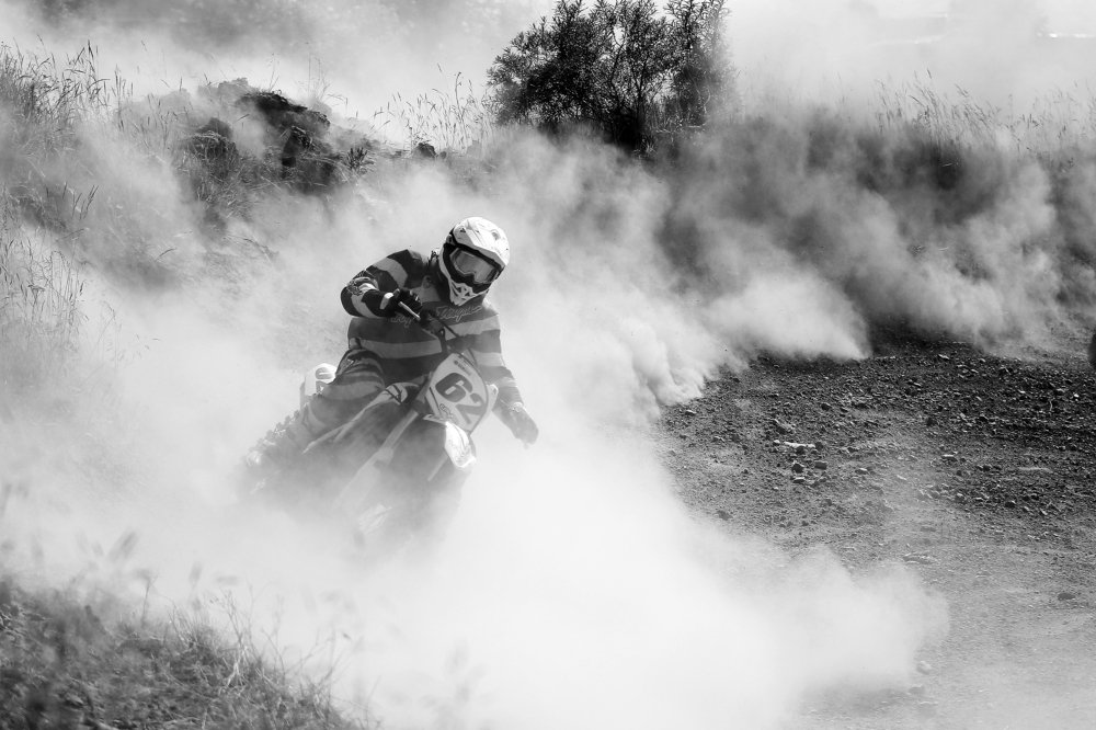 Black and white moto