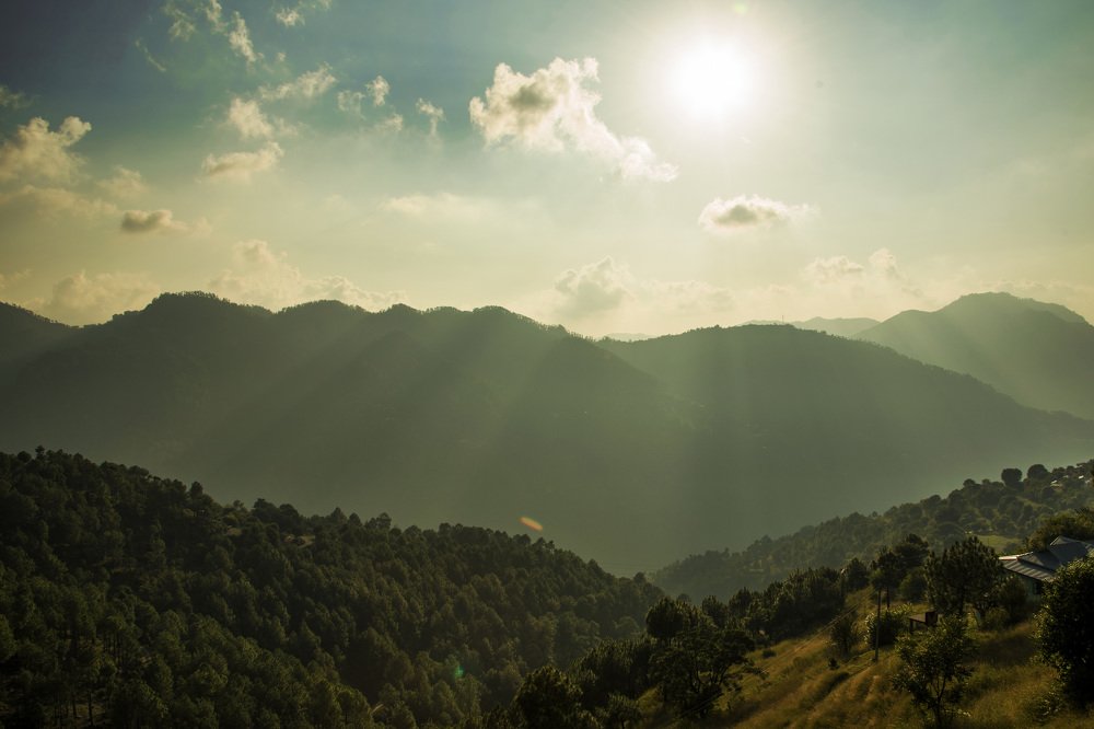 Rays on the hill.