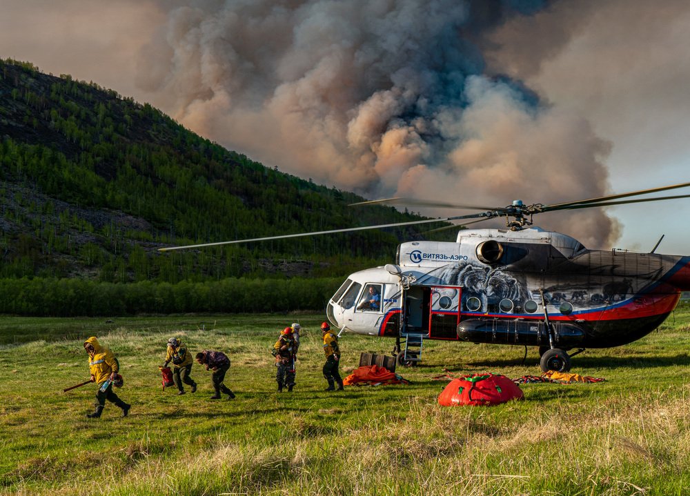 Витязь-аэро на пожаре