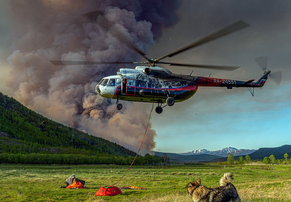 Витязь-аэро на пожаре