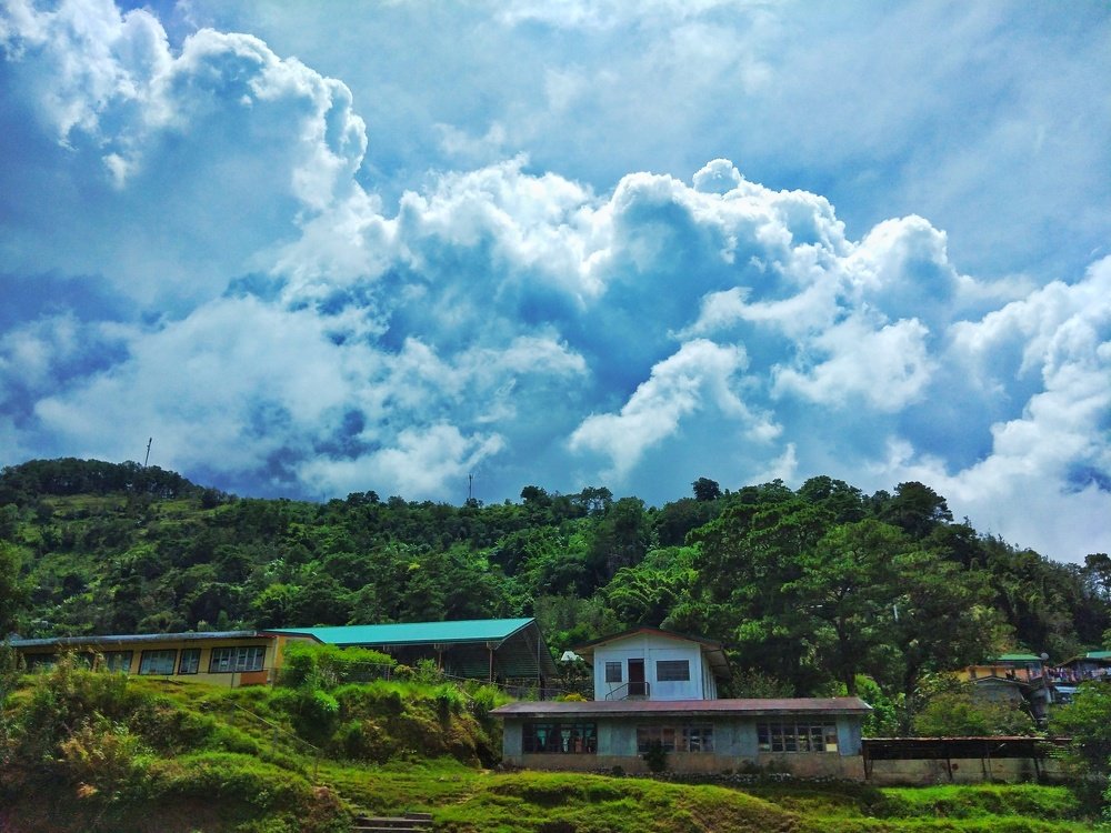 Clouds and mountains interwoven