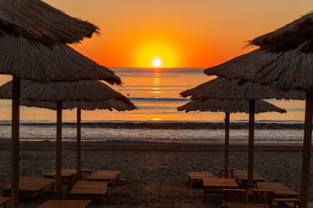 Sunrise at the beach.