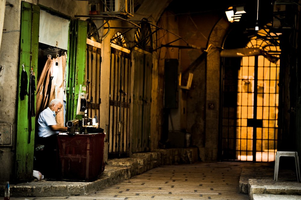 Old city empty market