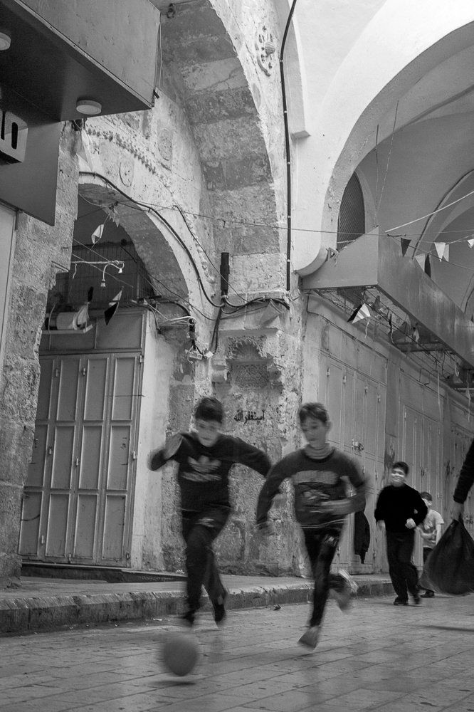 Footballers in the old city