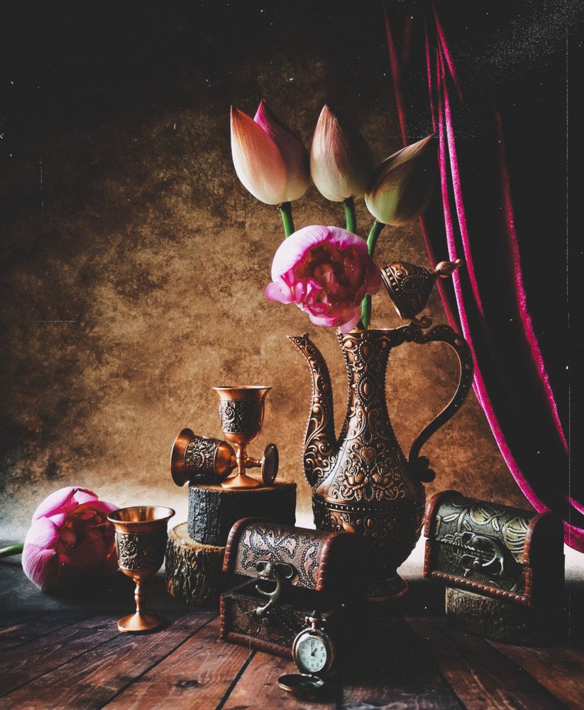 Vintage Still life with Lotus