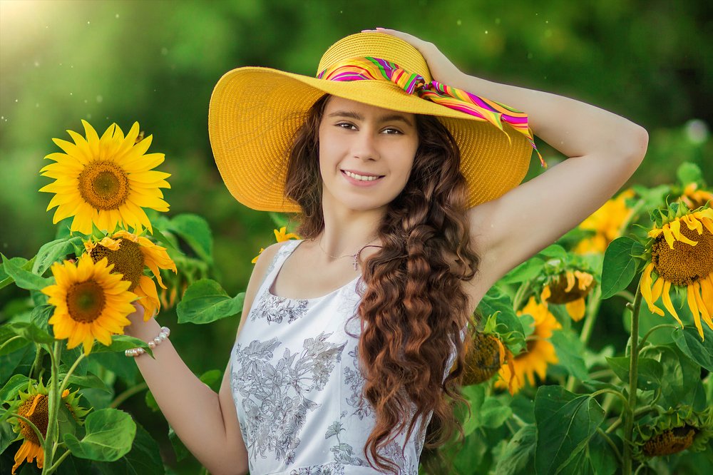 Mary and sunflowers