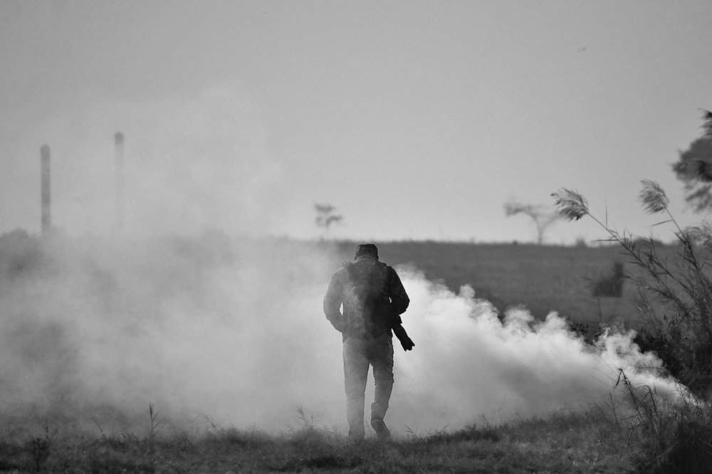 Wakling on a burning Earth