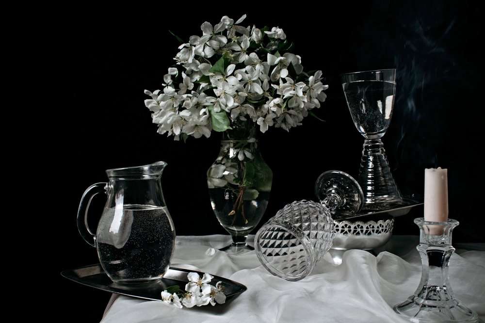 Still life with apple blossoms