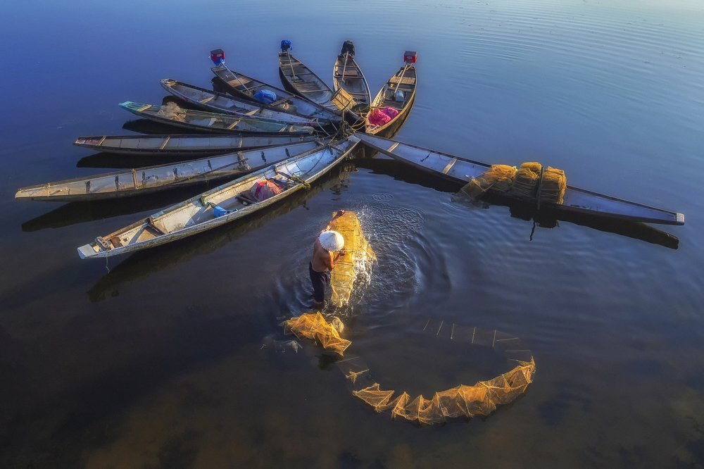 Dawn on Quang Loi Lagoon