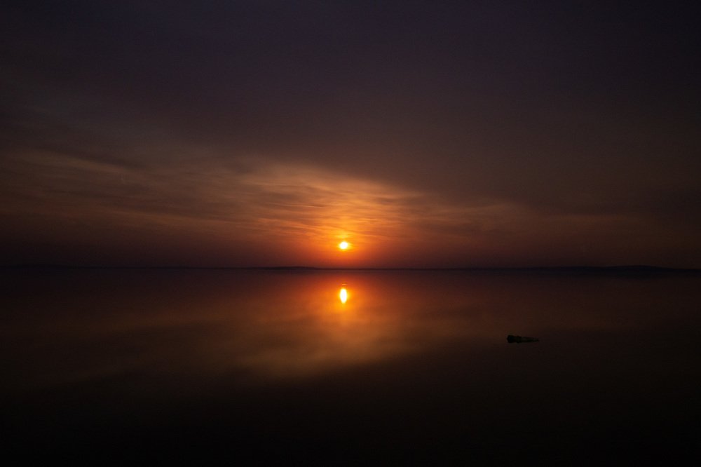 The moon above the lake