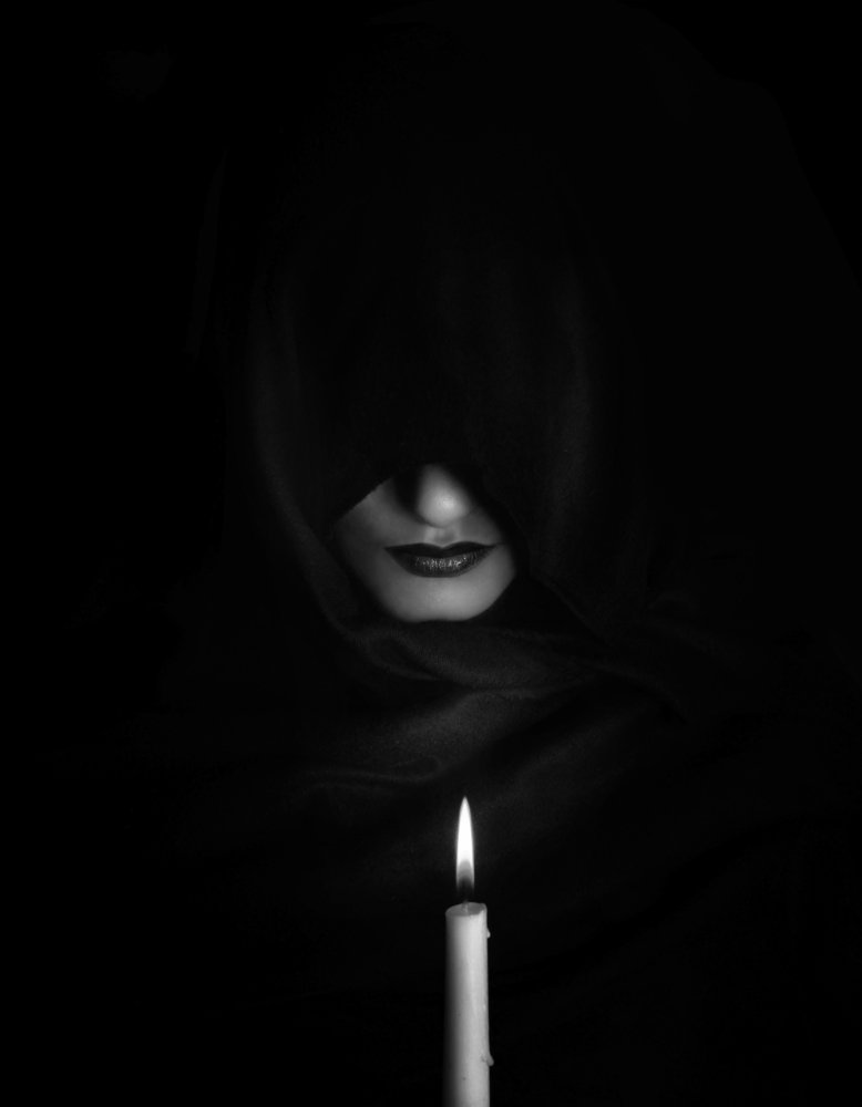 woman in dark